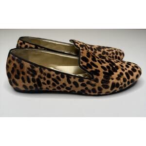 Birdies The Starling Smoking Loafers Womens 8 Cheetah Print Calf Hair Slip On